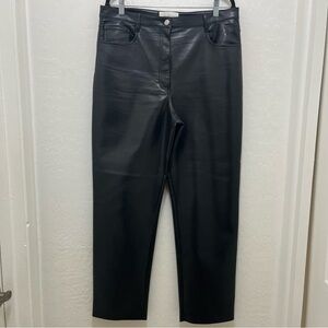 Aritzia Wilfred Melina Vegan Leather Straight-Leg Pants Sz 14